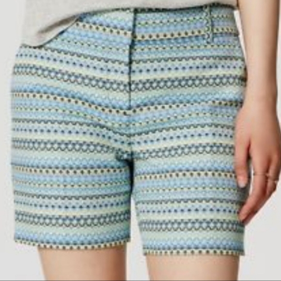 LOFT Pants - LOFT Riviera striped tweed shorts with belt loops